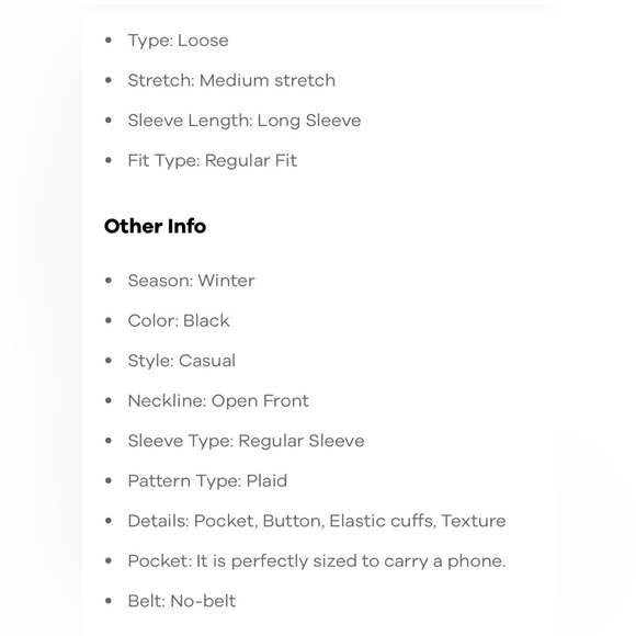 NWT Plaid Black and White Button Down Patched Pocket Cardigan Sz 12 (L) - Picture 6 of 6